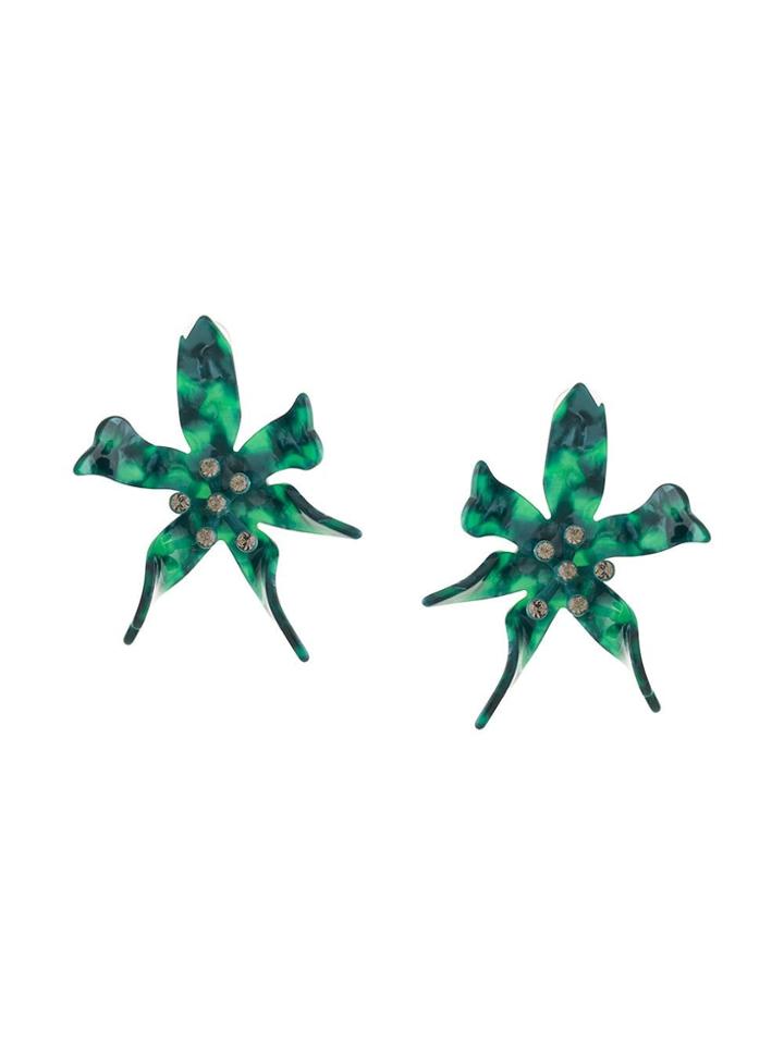 Lele Sadoughi Flower Earrings - Green