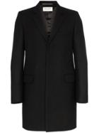 Saint Laurent Single-breasted Wool Coat - Black