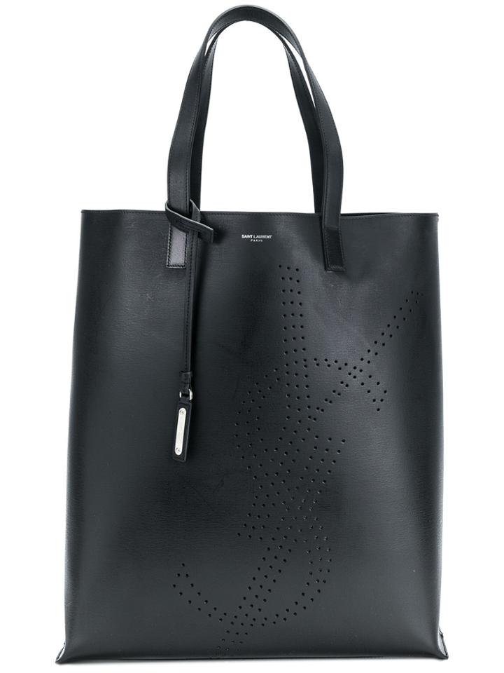 Saint Laurent Logo Shopping Tote - Black