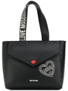 Love Moschino - Heart Tote Bag - Women - Polyurethane - One Size, Black, Polyurethane