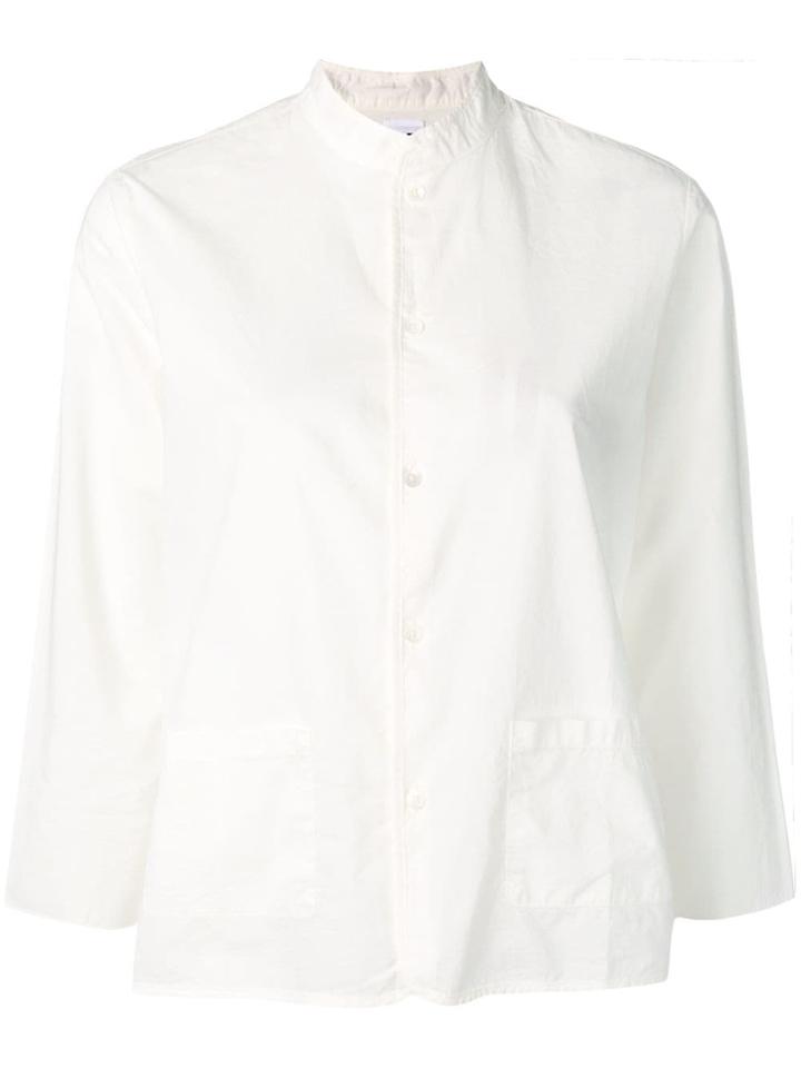 Hope Boxy Mandarin Collar Shirt - White