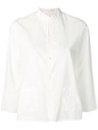 Hope Boxy Mandarin Collar Shirt - White