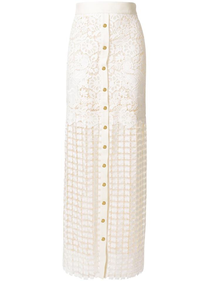 Fausto Puglisi Long Lace Skirt - Nude & Neutrals
