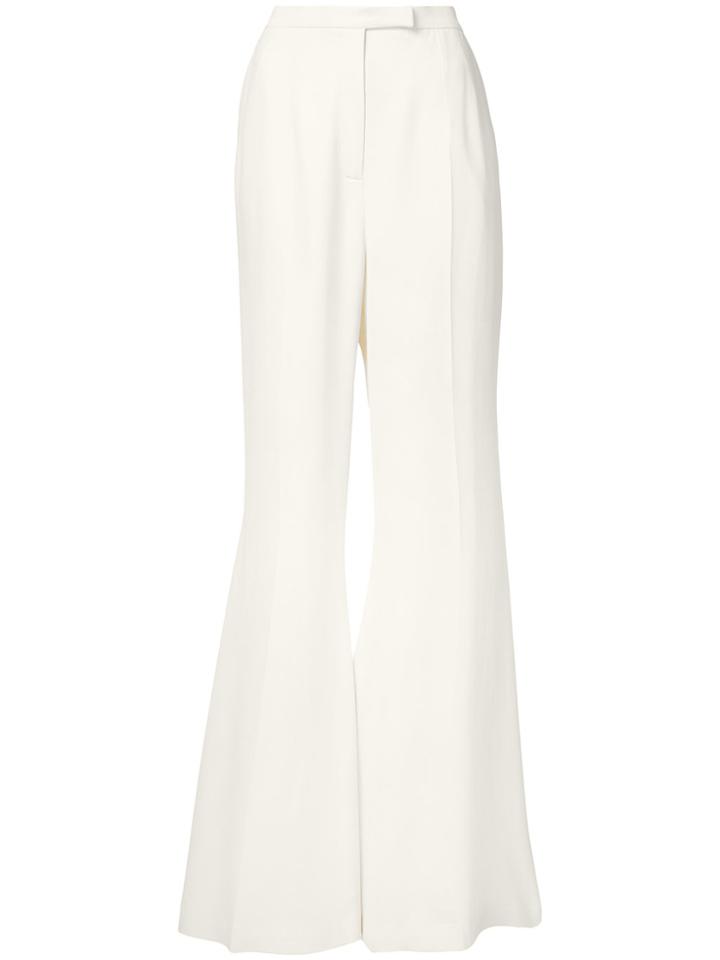 Elie Saab Extra Long Flared Trousers - White