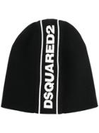 Dsquared2 Branded Knitted Beanie - Black