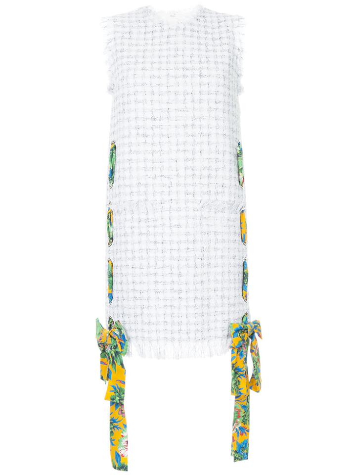 Msgm Tweed Shift Dress - White