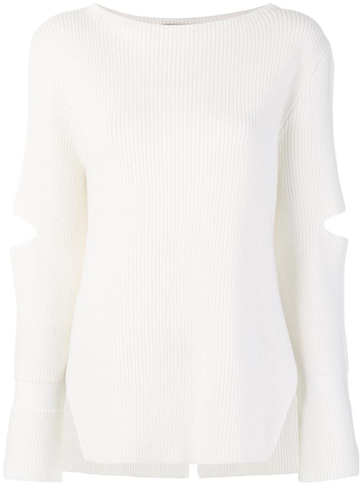 Stella Mccartney Cut Out Ribbed Top - White