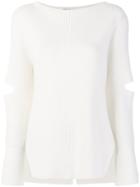 Stella Mccartney Cut Out Ribbed Top - White