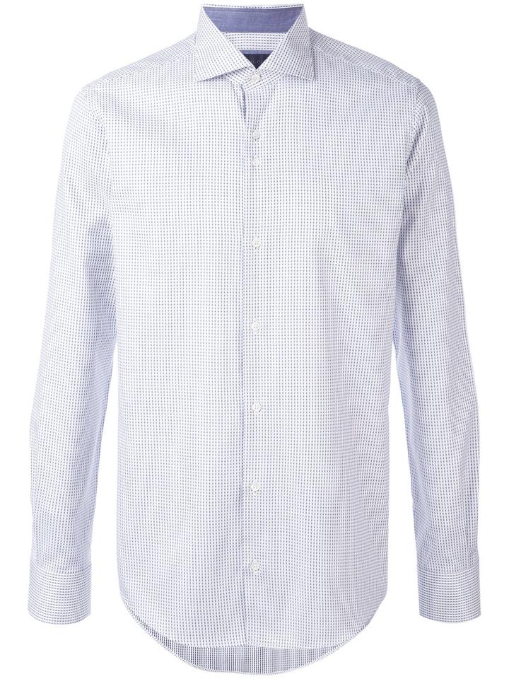 Pal Zileri - Fine Print Shirt - Men - Cotton - 41, White, Cotton