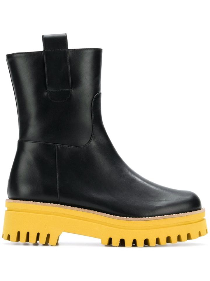Paloma Barceló Ridged Platform Boots - Black