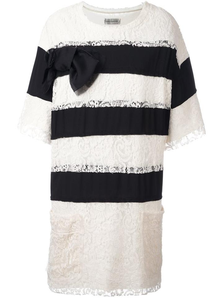 Faith Connexion Lace Overlay Striped Dress