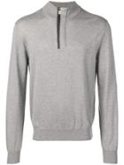 Canali Half-zip Knitted Sweater - Grey
