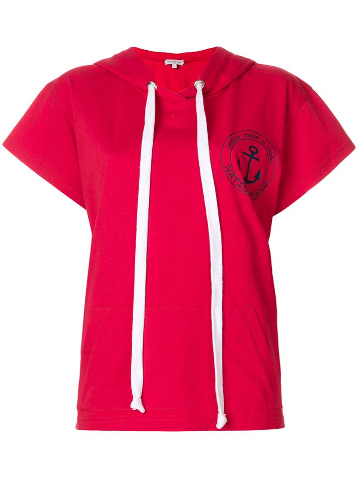 Natasha Zinko Short Sleeve Hoodie - Red