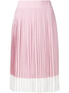 Jil Sander Navy Pleated Midi Skirt - Pink