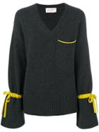 Antonia Zander Contrast Trim Jumper - Grey