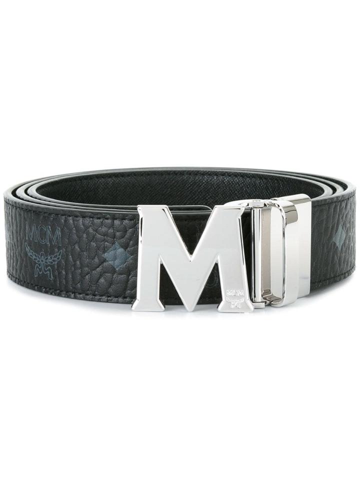 Mcm Logo Print Belt - Black