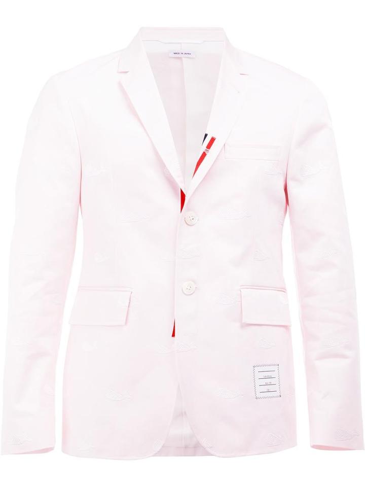Thom Browne Wales Jacquard Blazer, Men's, Size: 2, Pink/purple, Cotton/cupro