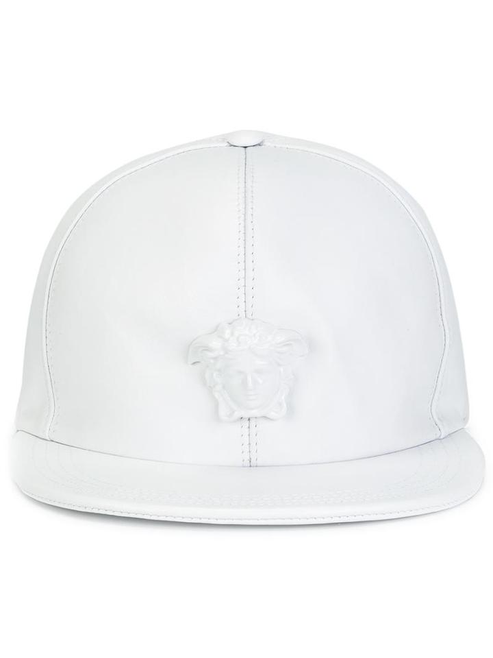 Versace Medusa Baseball Cap, Men's, Size: 57, White, Calf Leather/polyester