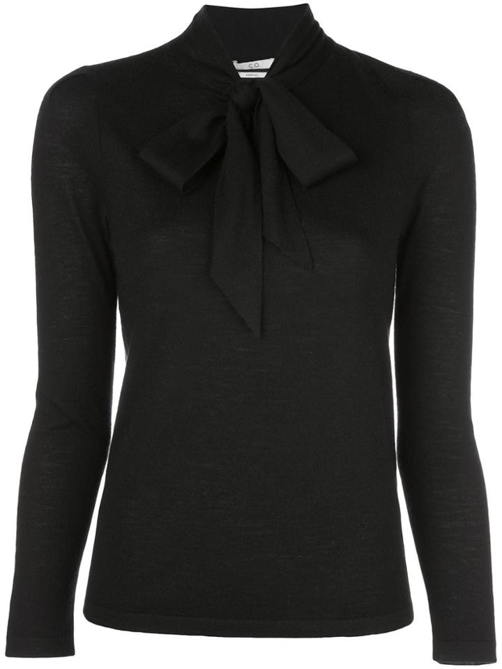 Co Jessica Tie-neck Cashmere Jumper - Black