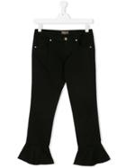 Roberto Cavalli Kids Flared Hems Trousers - Black