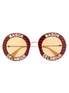 Gucci Eyewear Maison De L'amour Round Sunglasses - Red