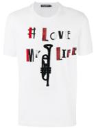 Dolce & Gabbana - Love My Life T-shirt - Men - Silk/cotton/polyester/glass - 46, White, Silk/cotton/polyester/glass