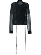 Ann Demeulemeester Silk Sheer Sleeve Jacket