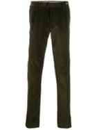 Tagliatore Colour Block Corduroy Trousers - Green