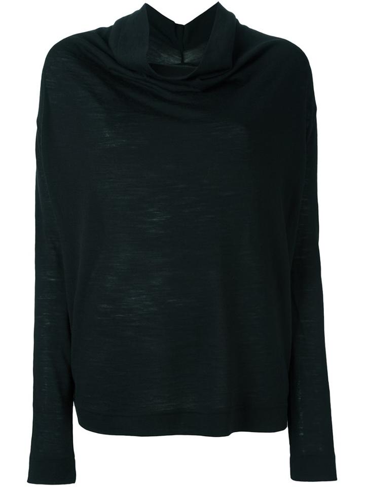 Vivienne Westwood Anglomania Ruffled Neck Longsleeved Blouse, Women's, Size: Large, Black, Wool