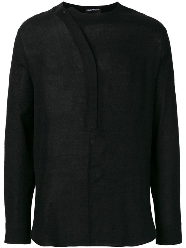 Emporio Armani Button Fastening Jumper - Black