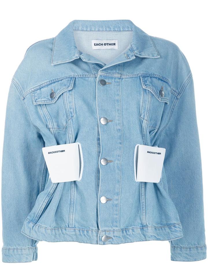 Each X Other Cinched Waist Denim Jacket - Blue