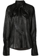 Petar Petrov Sheer Pussy Bow Blouse - Black