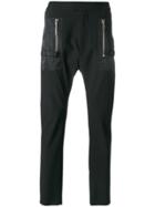Les Hommes Pocket Detail Drop-crotch Trousers - Black