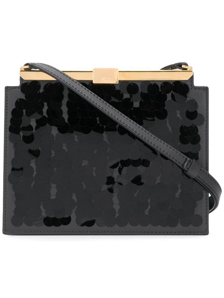 Nº21 Sequin-embroidered Pochette Bag - Black