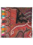 Pierre-louis Mascia Paisley Print Frayed Scarf - Red
