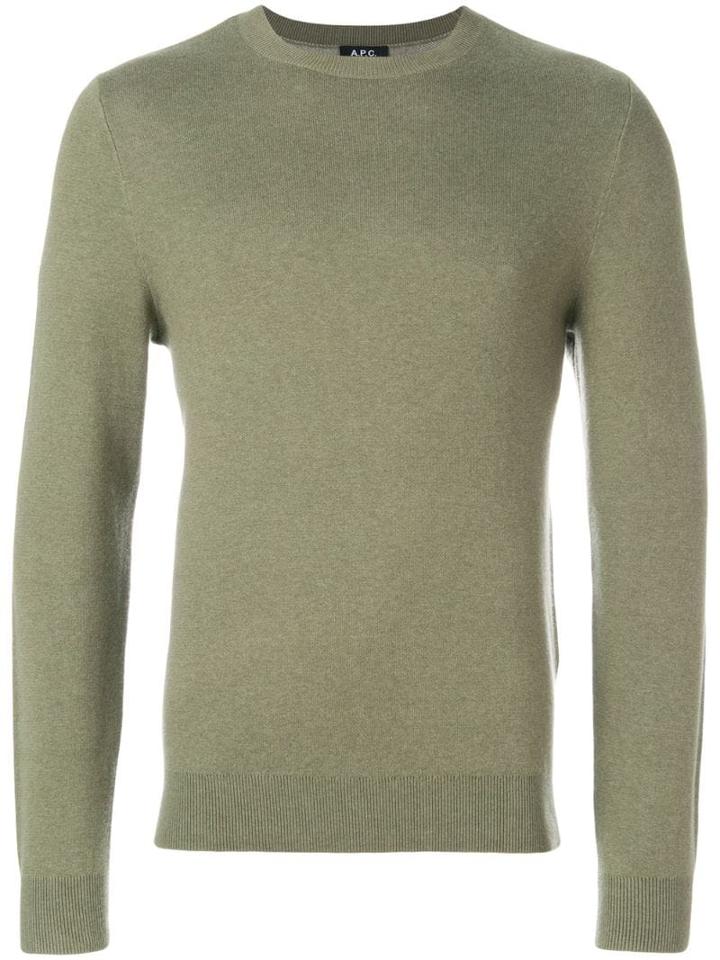 A.p.c. Intarsia Logo Sweater - Green