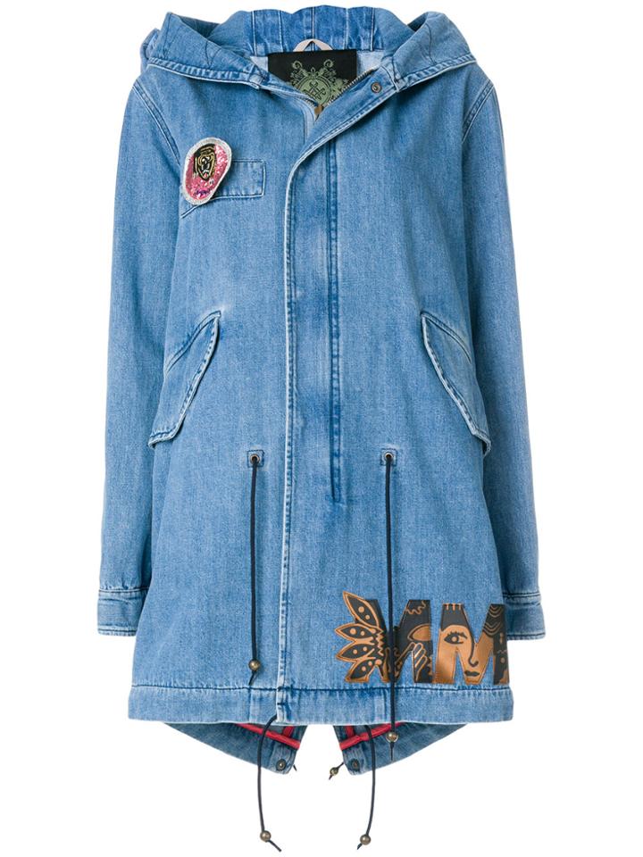 Mr & Mrs Italy Denim Midi Parka Coat - Blue