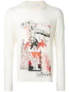 Prada Cashmere Comics Print Knitted Jumper - White