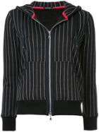 Loveless Striped Hooded Jacket - Black