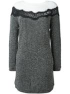 Twin-set Lace Insert Long-sleeve Dress