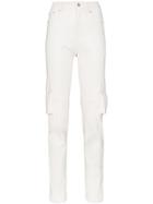 Blindness Slim Fit Faux Leather Trousers - White