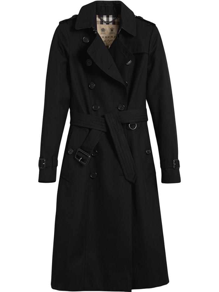 Burberry The Chelsea Extra-long Trench Coat - Black