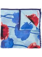Emanuel Ungaro - Floral Print Scarf - Women - Silk/modal - One Size, Blue, Silk/modal