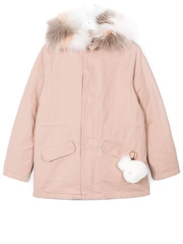 Yves Salomon Enfant Teen Hooded Parka - Pink & Purple