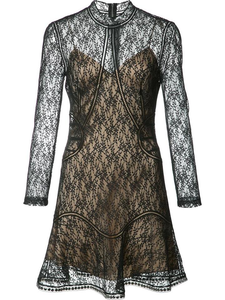 Alexander Wang Floral Lace Mini Dress, Women's, Size: 8, Black, Nylon/silk/spandex/elastane/metal (other)