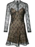 Alexander Wang Floral Lace Mini Dress, Women's, Size: 8, Black, Nylon/silk/spandex/elastane/metal (other)