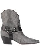 Deimille Pointed Toe Boots - Silver
