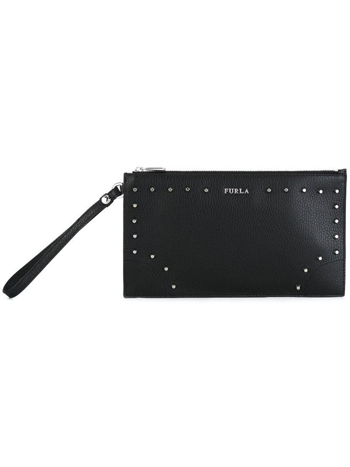 Furla Studded Wristlet Clutch