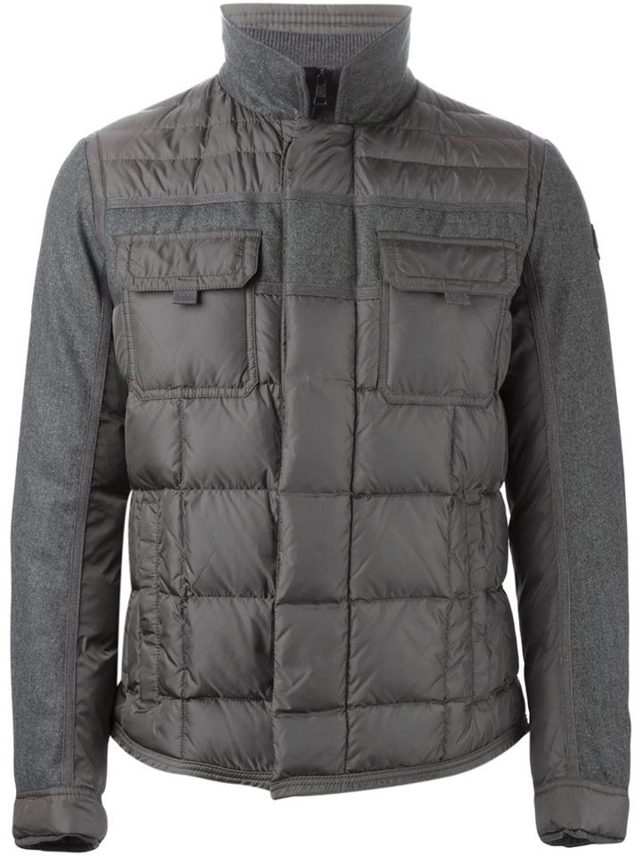 Moncler 'blais' Padded Jacket, Men's, Size: 1, Grey, Feather Down/polyamide/wool