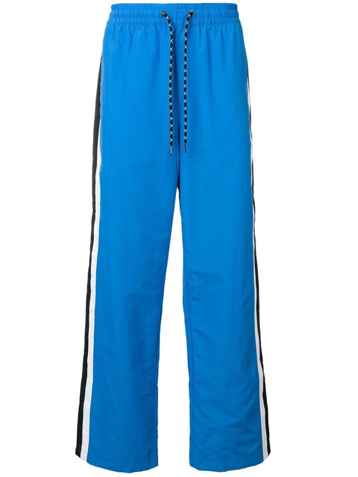 Burberry Logo Stripe Sweatpants - Blue
